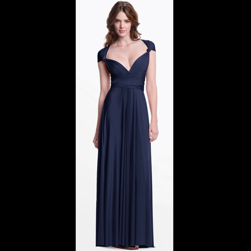 Henkaa Sakura Navy Blue Maxi Convertible Dress - Plus Size